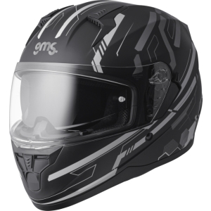 GMS Full Face Helmet Hexago Graphic grey