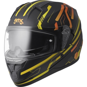 GMS Full Face Helmet Hexago Graphic yellow-orange