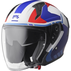 GMS Jet helmet Vectus black matt-petrol-red