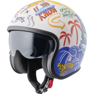 GMS Jet helmet Ride & Surf white-yellow-blue summer vibes