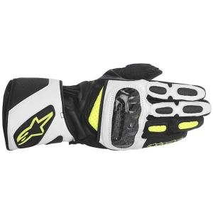 Alpinestars SP-2 Leather Gloves Black/White/Yellow SUURUS: L