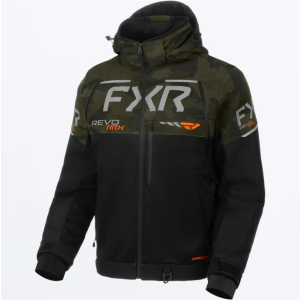 FXR Men Revo RRX Jacket Black/Army Camo/Orange - M