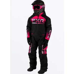 FXR Youth Recruit Monosuit Black/Fuchsia Fade - L