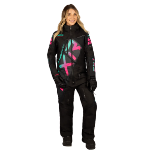 FXR Women CX F.A.S.T. Monosuit Black/Mint Pink Fade 6