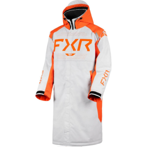 FXR Men Warm-Up Coat White Hex/Orange - XXS