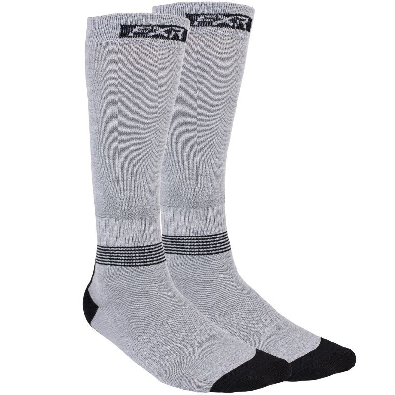 FXR Men's Mission Performance Socks 1 Pair - Gray Heather & Black