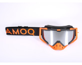 AMOQ Aster Snow Goggles Black-Orange Silver Mirror