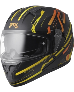 Full Face Helmet Hexago Graphic yellow-orange