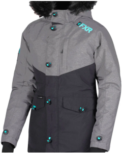 Women Svalbard Parka Mid Grey Heather/Black/Mint
