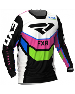 Podium MX Jersey Black/White/E Pink/Lime/Blue-L