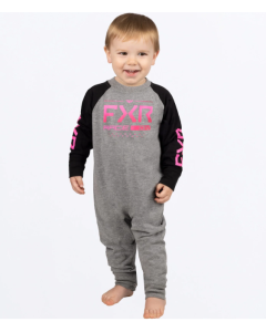 Infant Race Division Onesie Grey Heather/Raspberry
