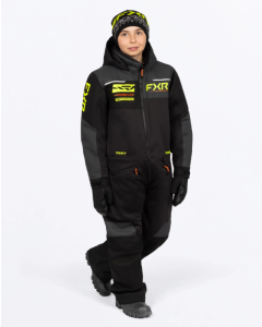 FXR Youth Revo Monosuit Black/Hivis/Org