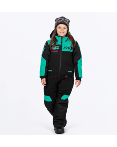 FXR Child Revo Monosuit Black/Mint/Razz