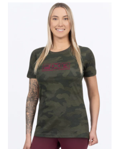 Women Podium Premium T-Shirt Army Camo/Merlot